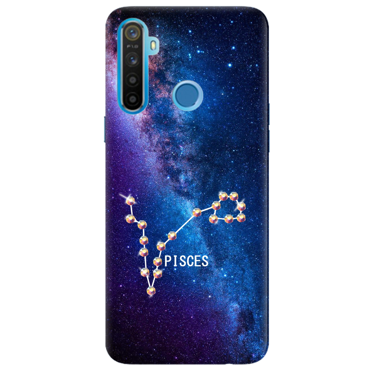Чехол для Realme 5 Pisces (Рыбы) со стразами - фото 1