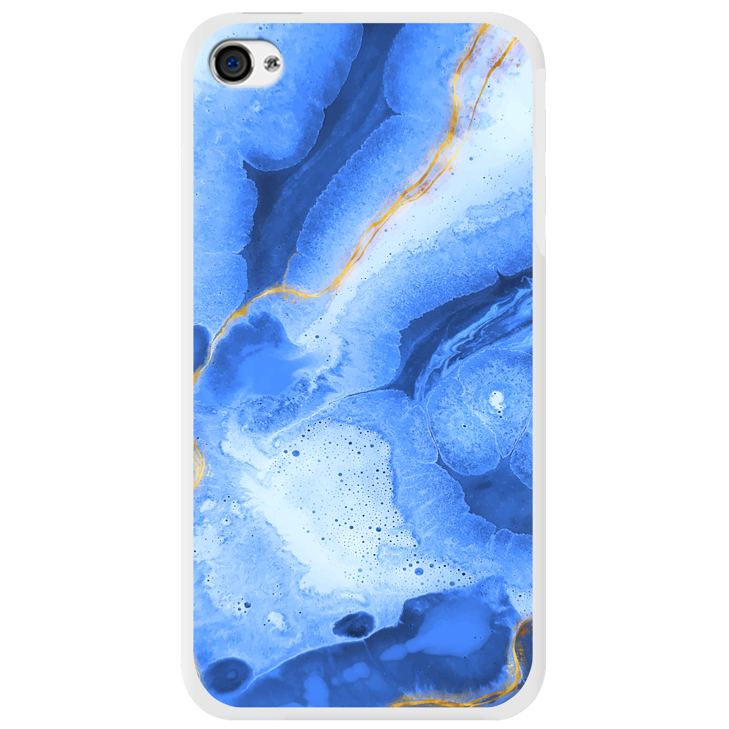 Чохол для Apple iPhone 4/4S 2D пластиковий з білими силіконовими бортиками Ocean - фото 1