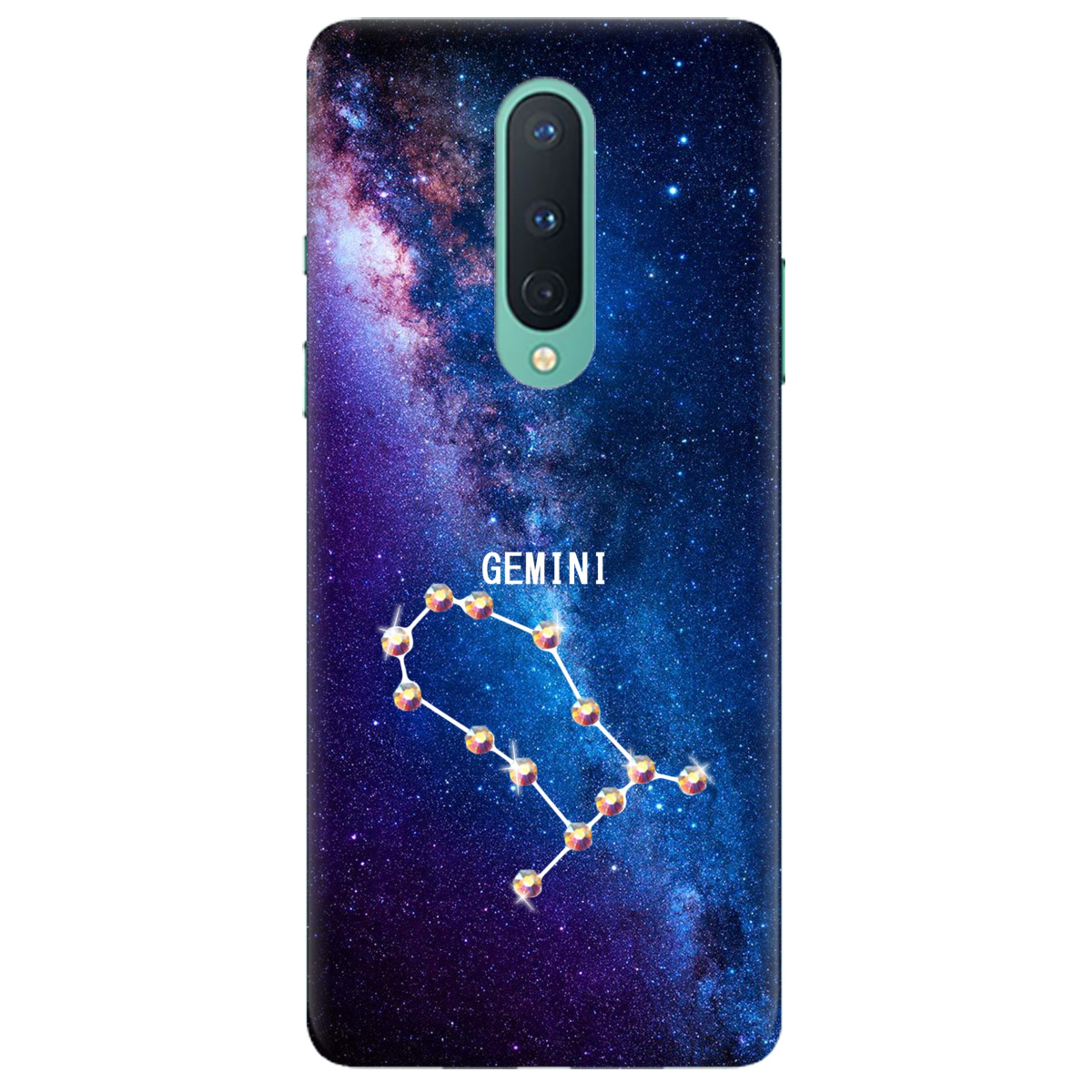 Чехол для OnePlus 8 Gemini (Близнецы) со стразами - фото 1