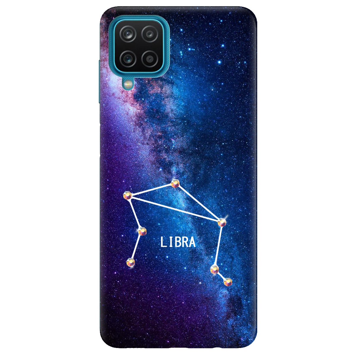 Чехол для Samsung Galaxy F12 Libra (Весы) со стразами - фото 1