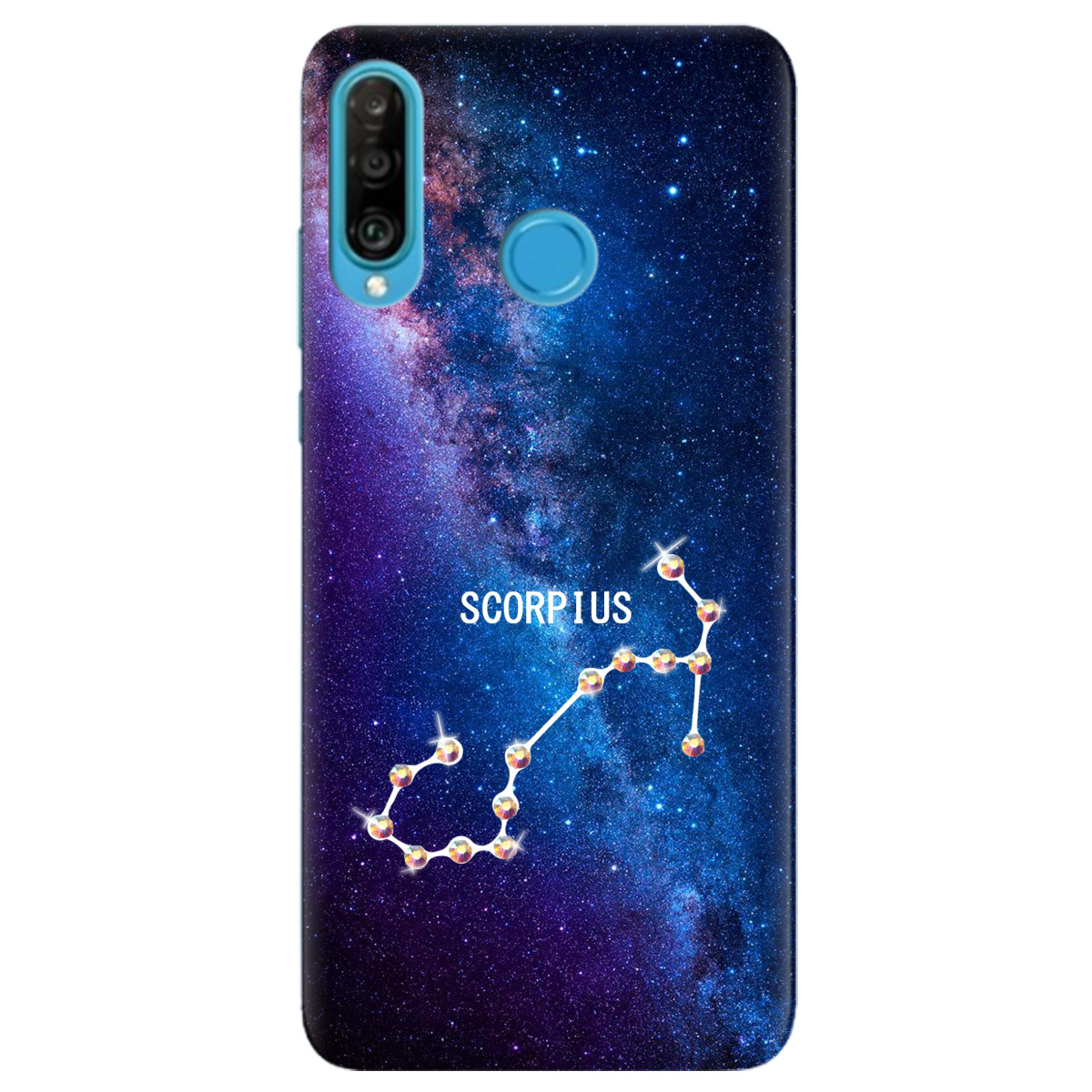 Чехол для Huawei P30 Lite Scorpius (Скорпион) со стразами - фото 1