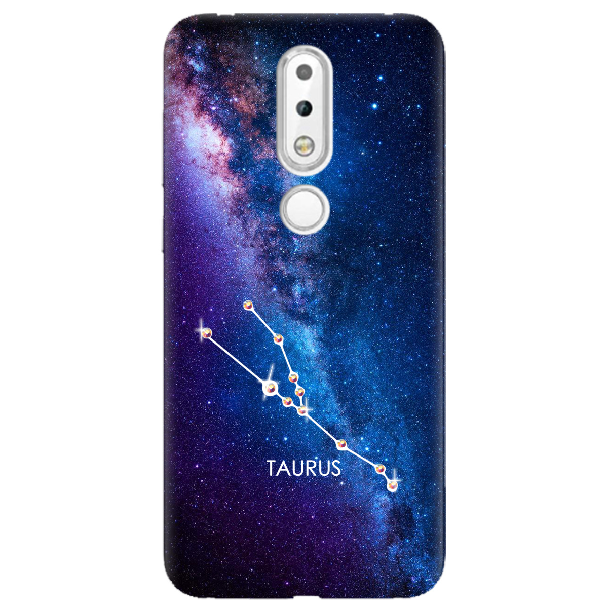 Чехол для Nokia 6.1 Plus X6 Taurus (Телец) со стразами - фото 1