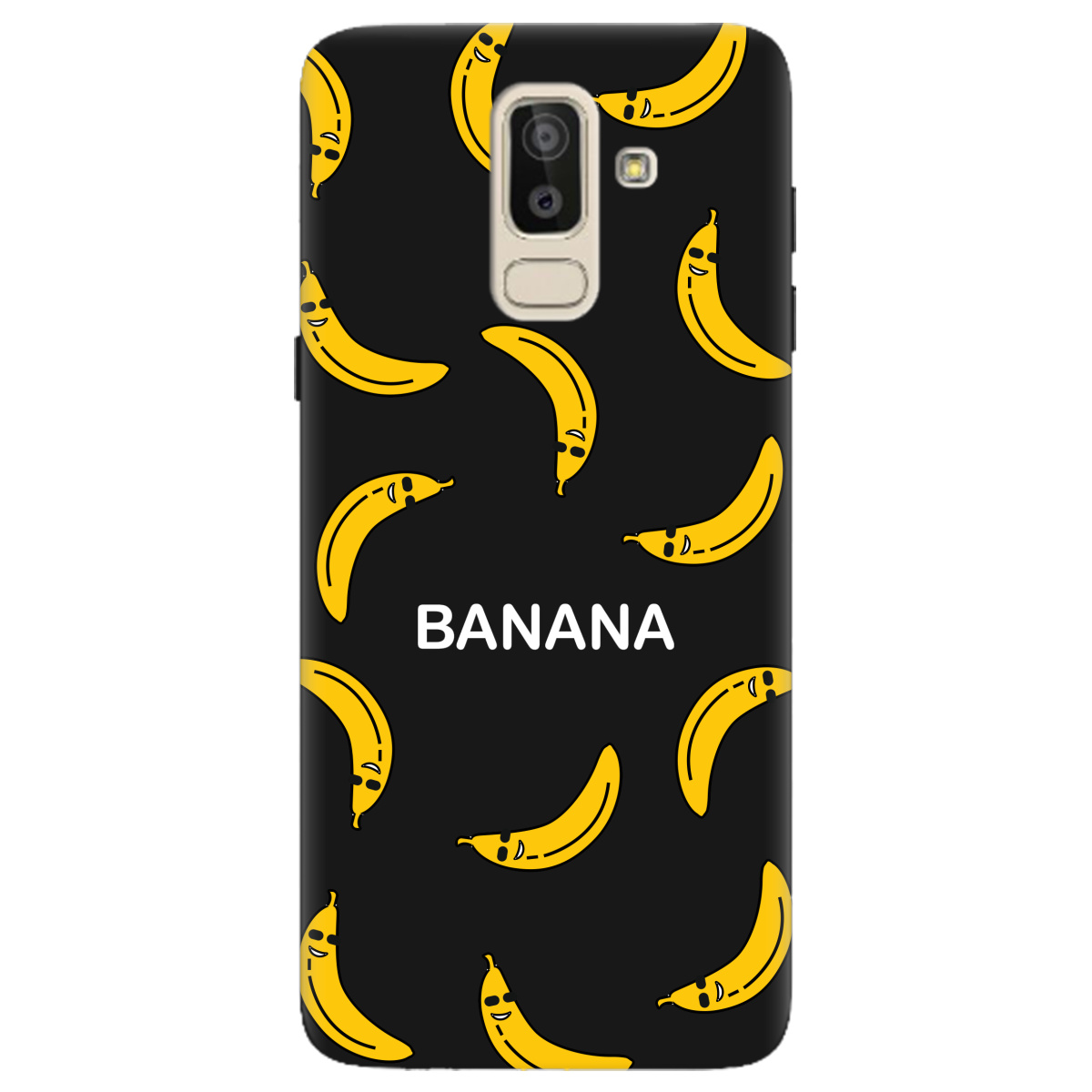 Чехол для Samsung Galaxy J8 2018 черный матовый soft touch Bananas - фото 1