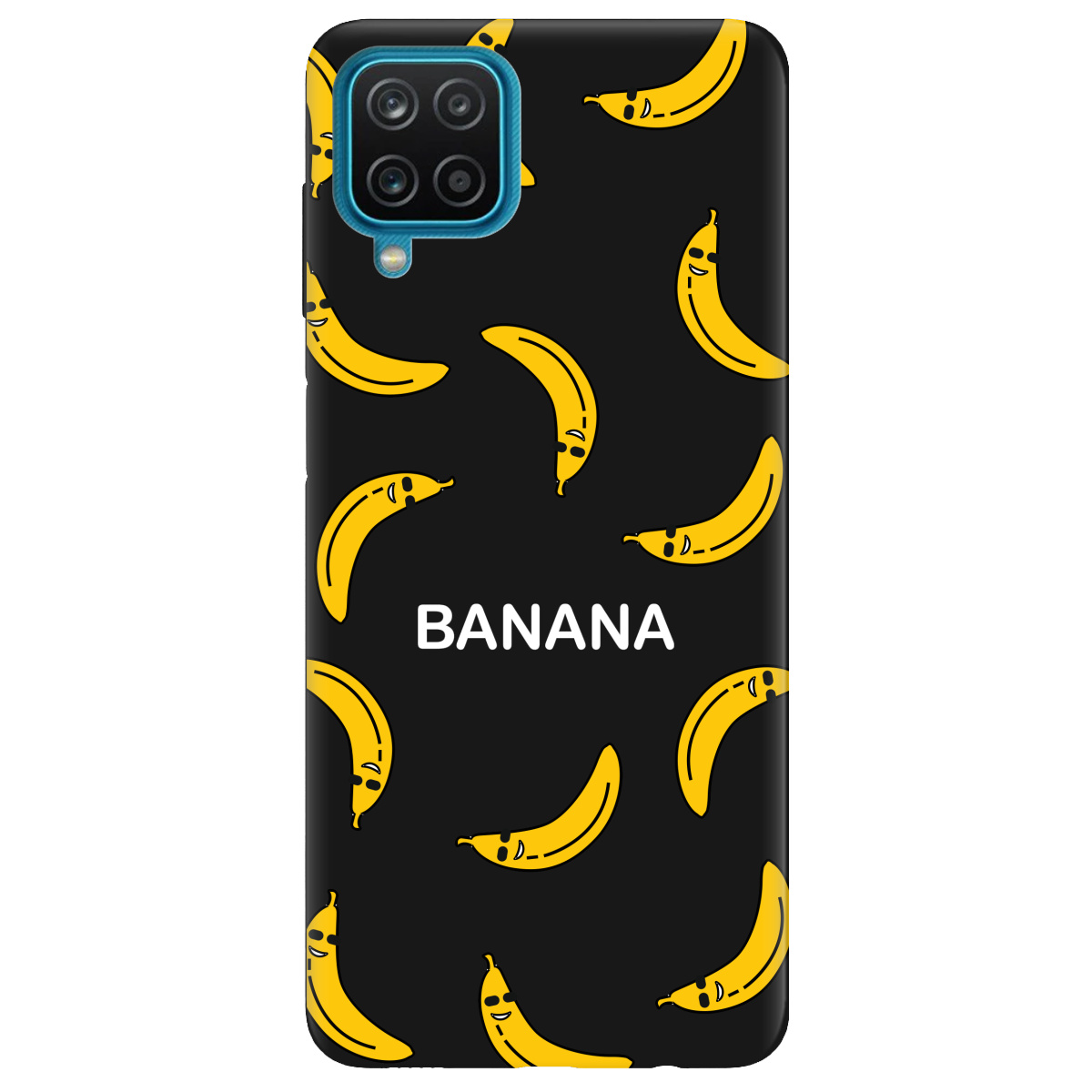 Чехол для Samsung Galaxy A12 черный матовый soft touch Bananas - фото 1