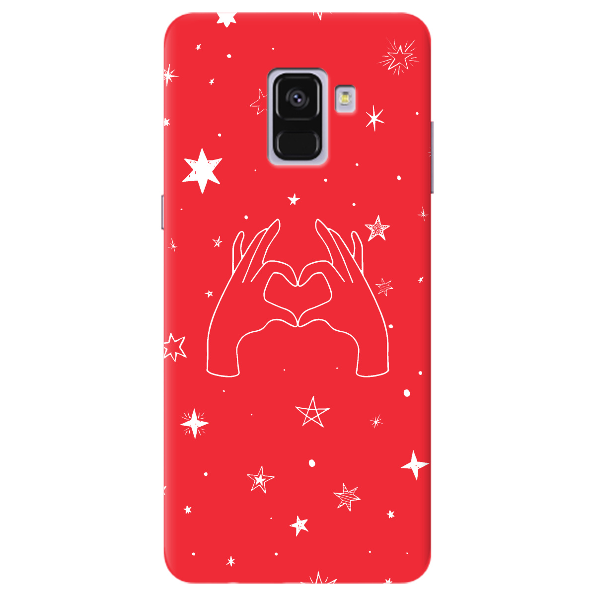 Чехол для Samsung Galaxy A8 2018 ярко-красный матовый soft touch Create - фото 1