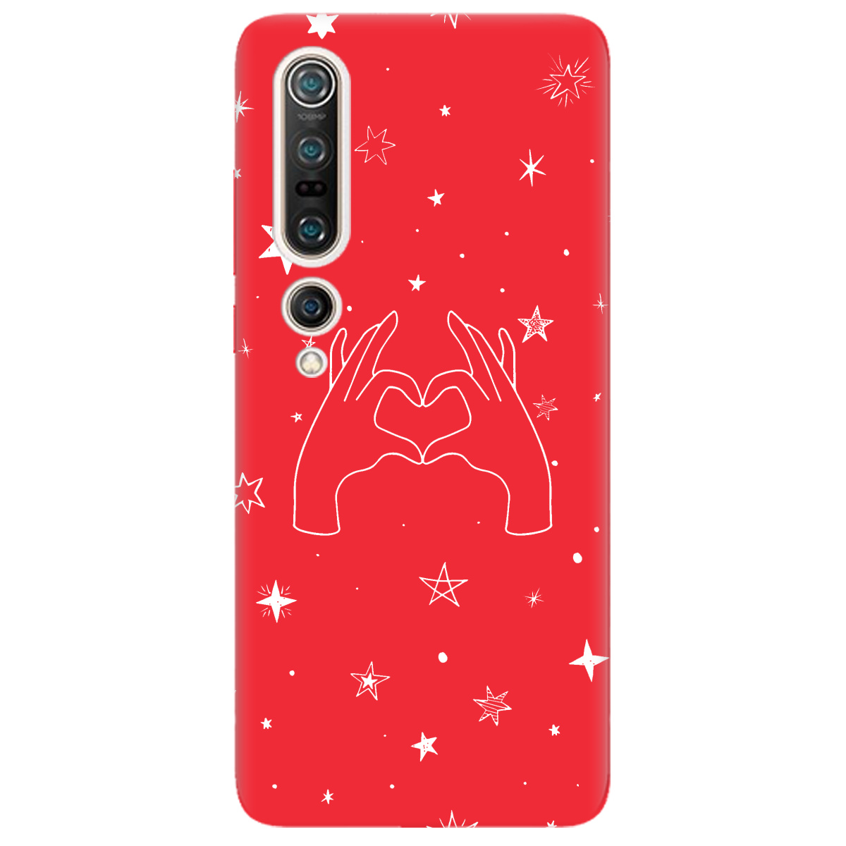 Чехол для Xiaomi Mi 10 ярко-красный матовый soft touch Create - фото 1