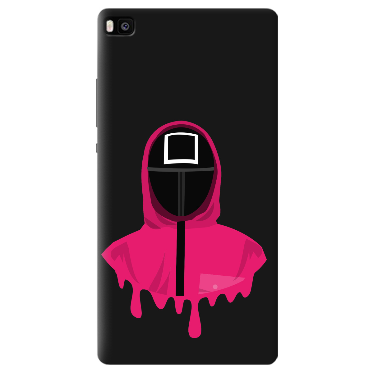 Чохол для Huawei P8 чорний матовий soft touch Гра в кальмара - фото 1