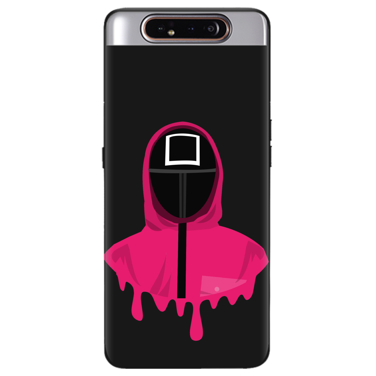 Чехол для Samsung Galaxy A80 черный матовый soft touch Игра в кальмара - фото 1