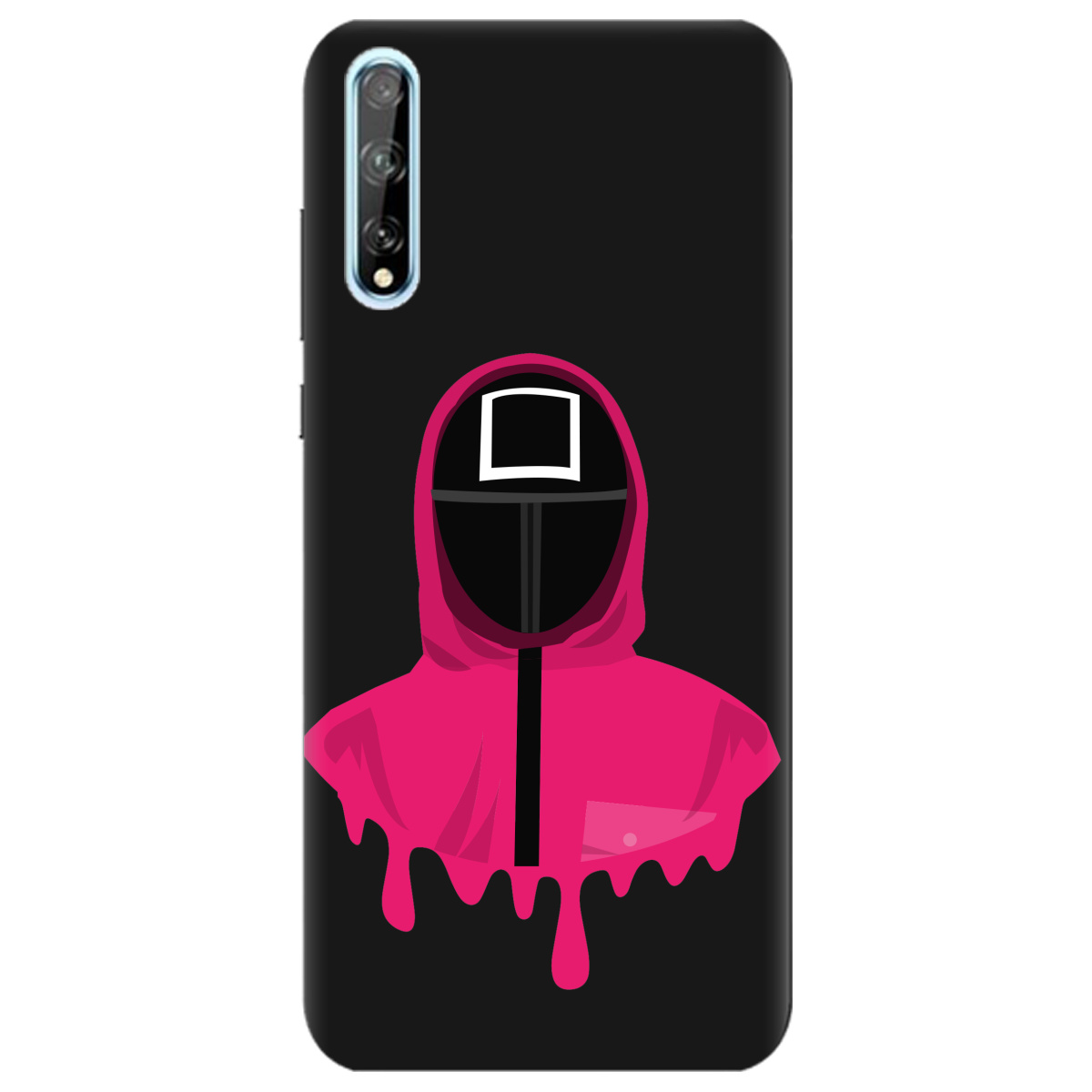 Чехол для Huawei P Smart S черный матовый soft touch Игра в кальмара - фото 1