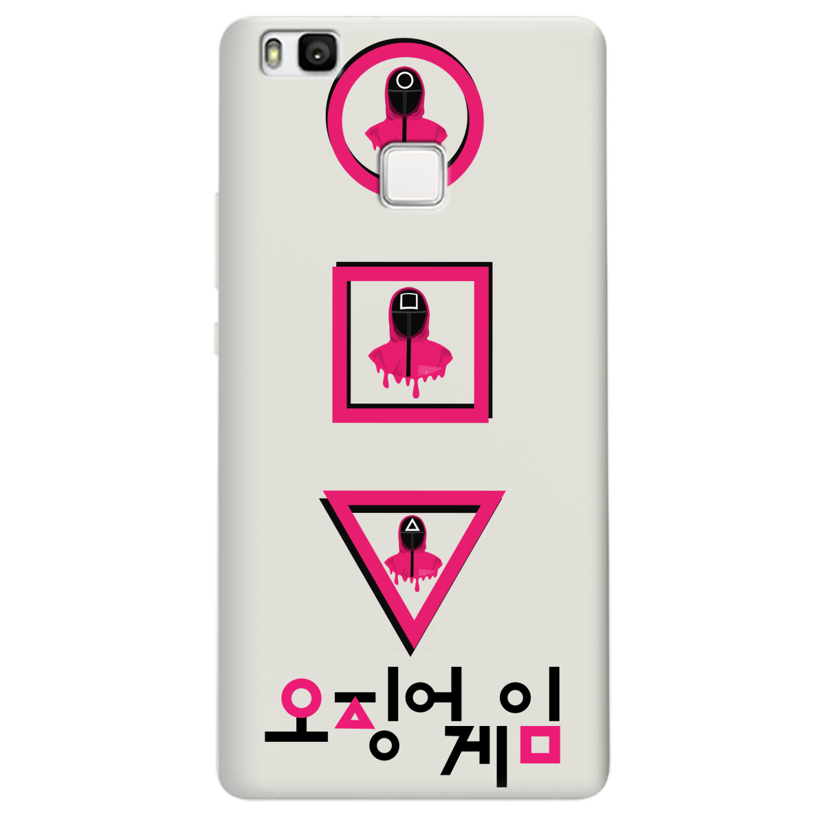 Чехол для Huawei P9 Lite полупрозрачный матовый soft touch Игра в Кальмара - фото 1