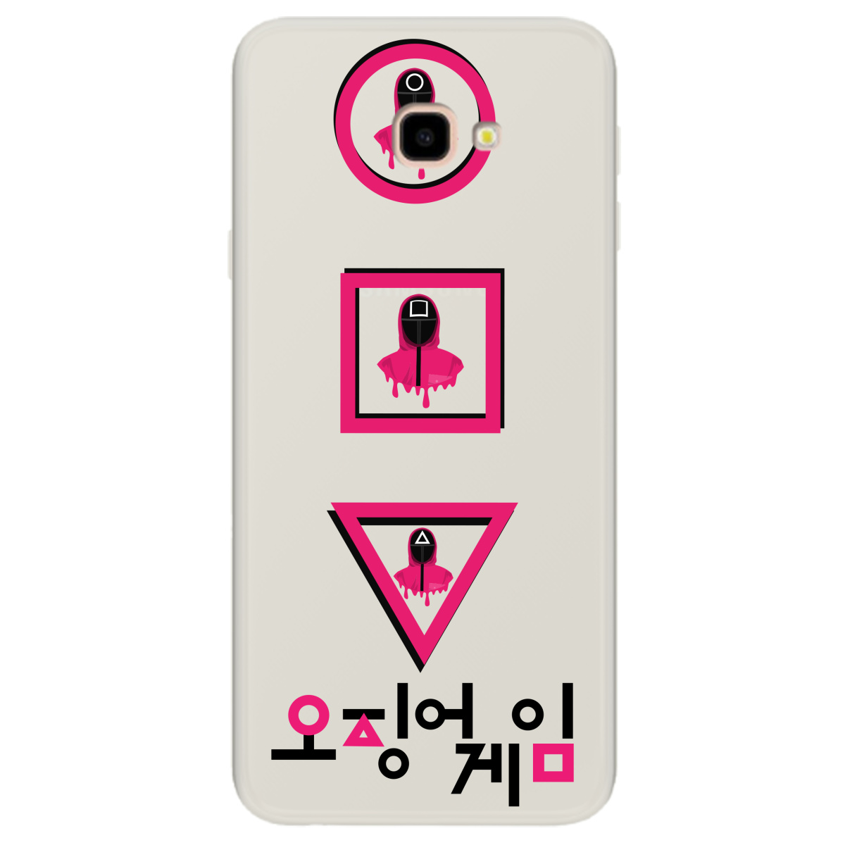 Чехол для Samsung Galaxy J4 Plus 2018 полупрозрачный матовый soft touch Игра в Кальмара - фото 1