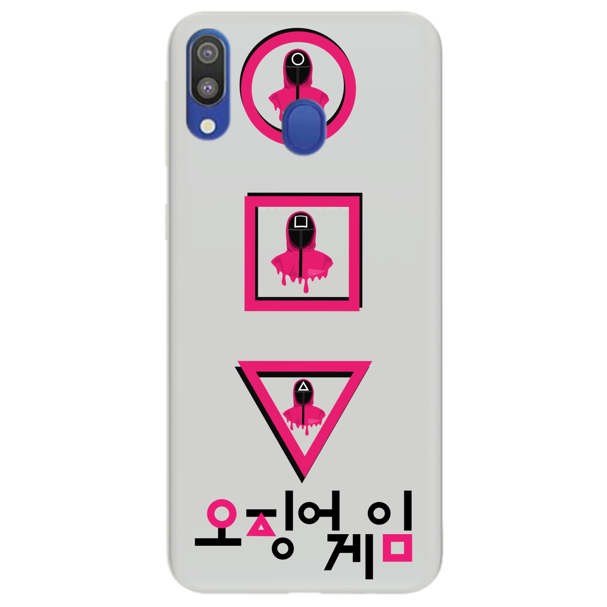 Чехол для Samsung Galaxy M20 полупрозрачный матовый soft touch Игра в Кальмара - фото 1