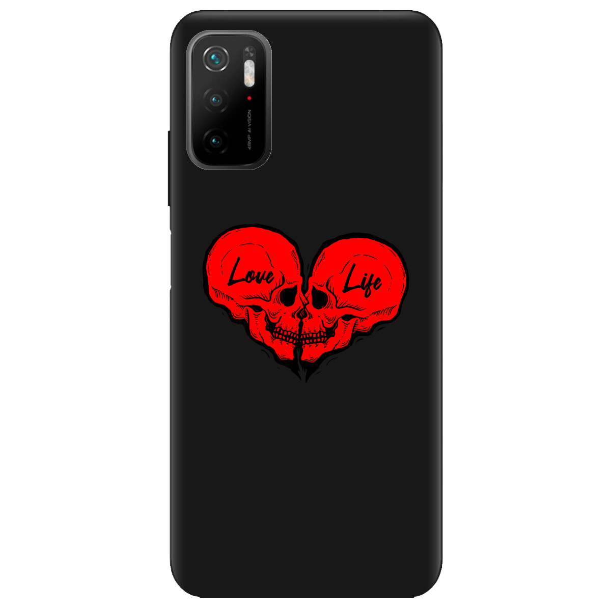 Чехол для Xiaomi Redmi Note 10 5G черный матовый soft touch Love-Live - фото 1