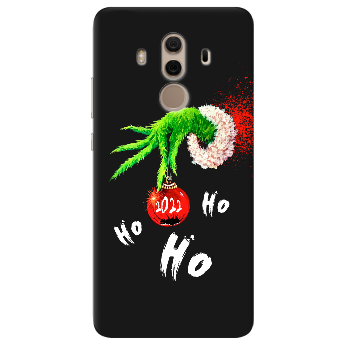 Чохол для Huawei Mate 10 Pro чорний матовий soft touch Grinch HO HO HO - фото 1