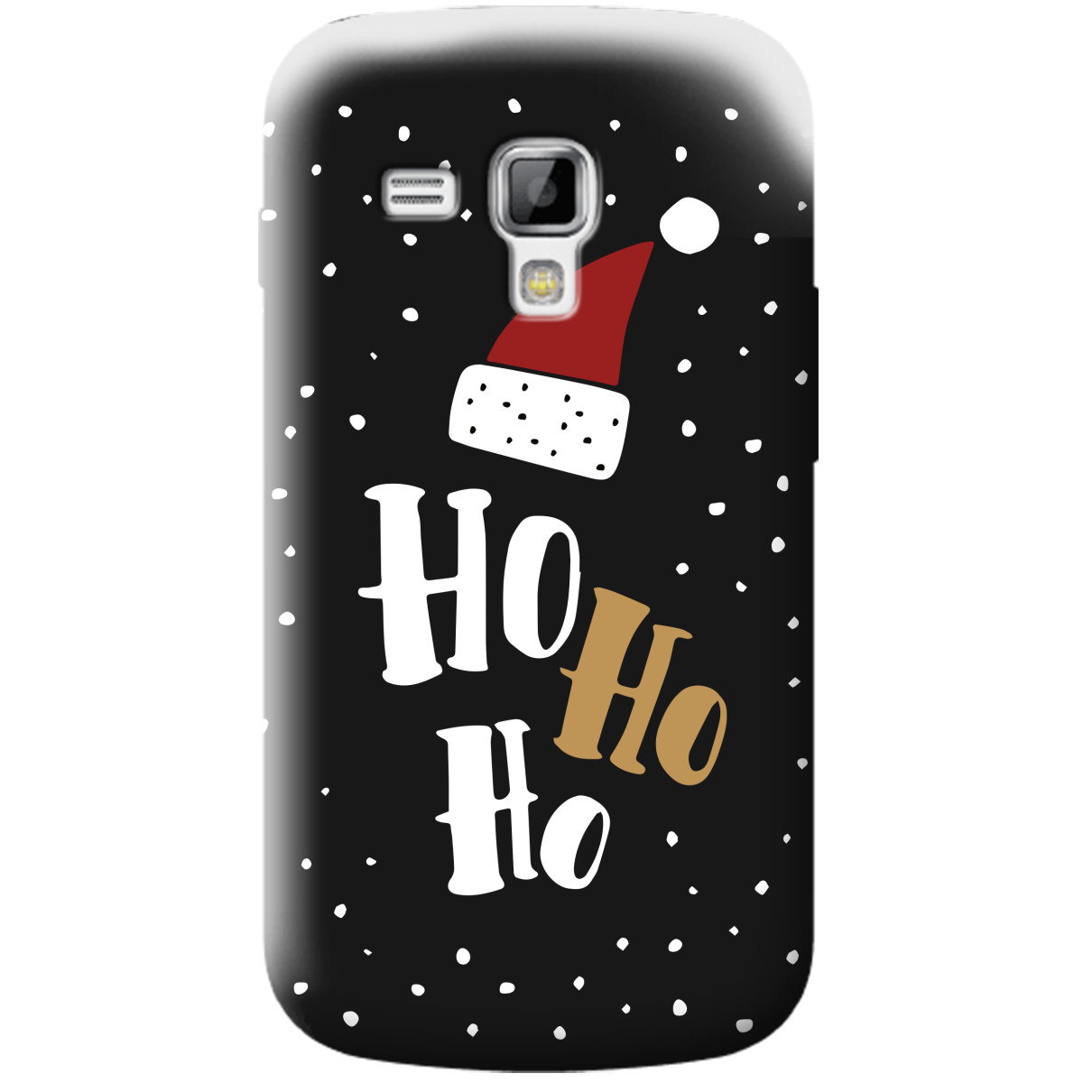 Чехол для Samsung Galaxy S Duos S7562 черный матовый soft touch Ho-ho-ho - фото 1