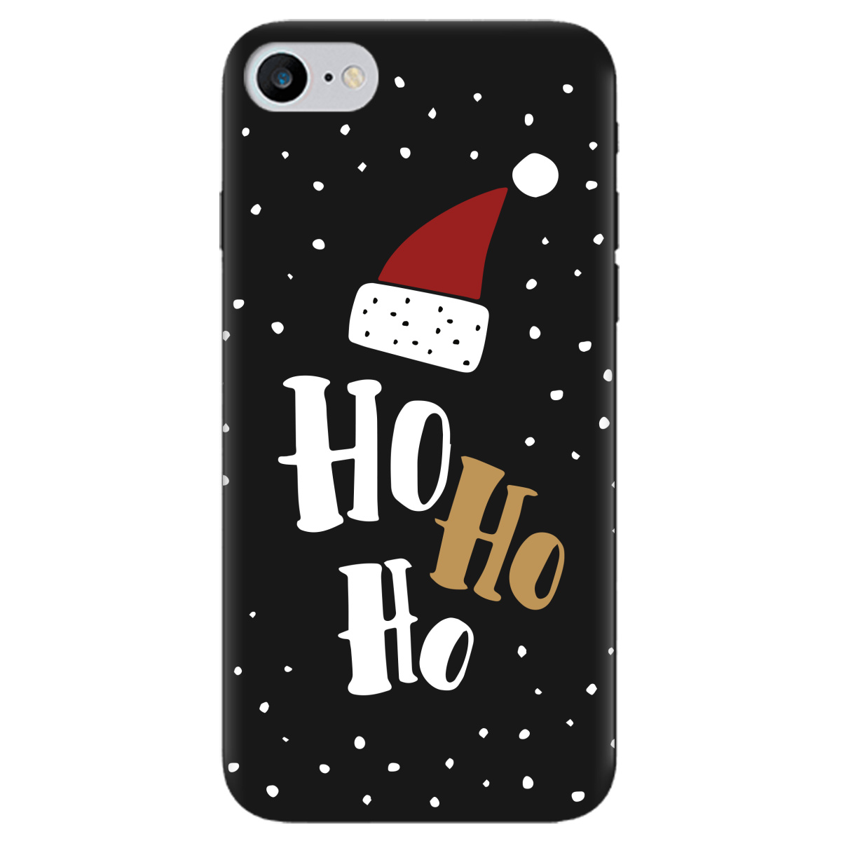 Чехол для Apple iPhone 8 черный матовый soft touch Ho-ho-ho - фото 1