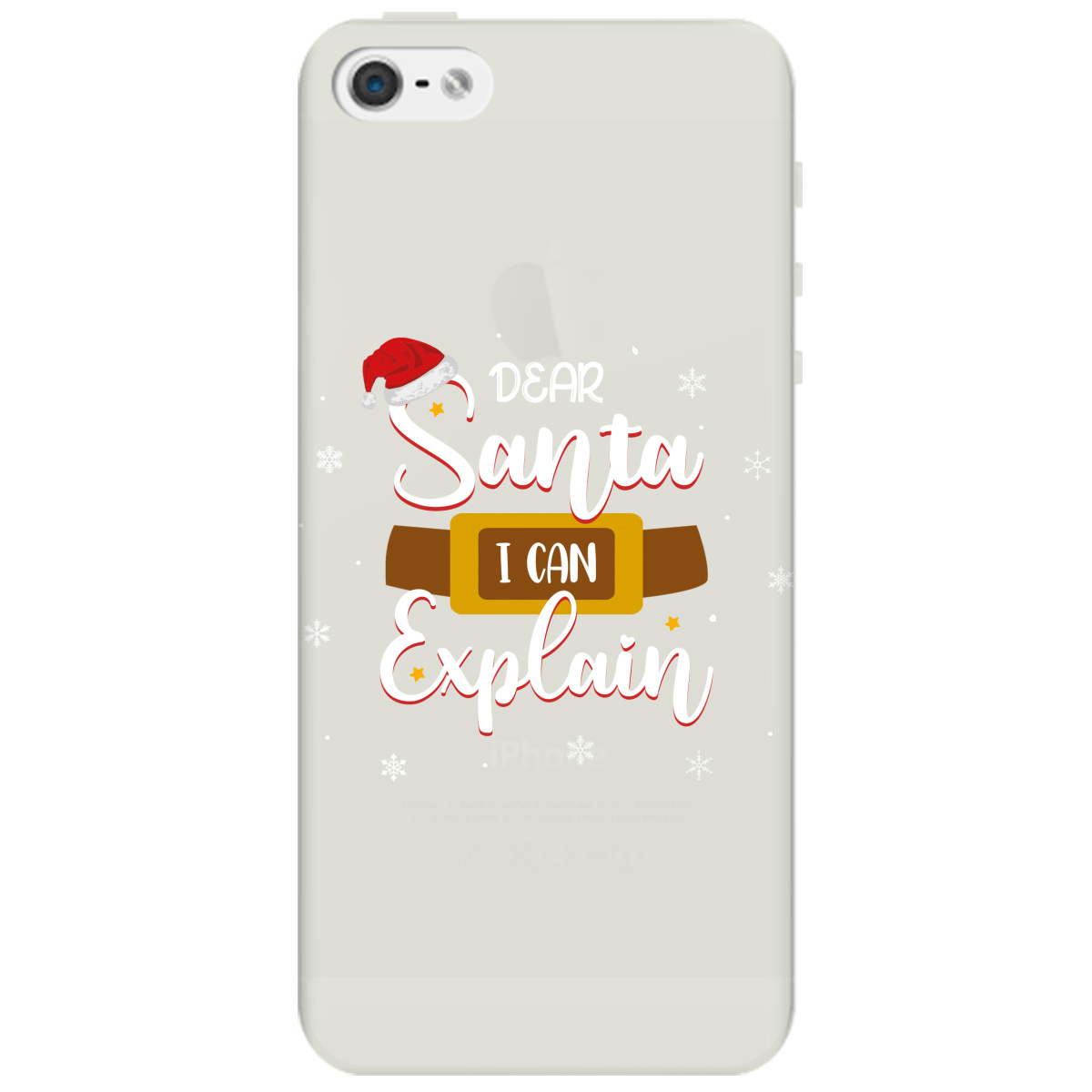 Чохол для Apple iPhone 5/5S напівпрозорий матовий soft touch Dear Santa - фото 1