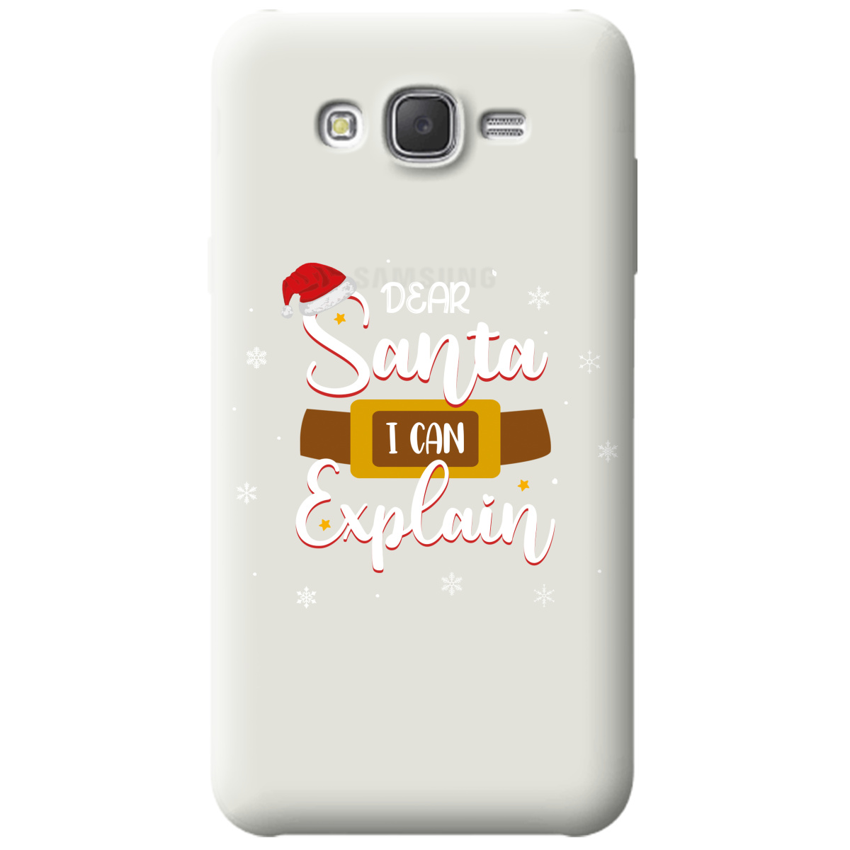 Чохол для Samsung Galaxy J7 2015 напівпрозорий матовий soft touch Dear Santa - фото 1