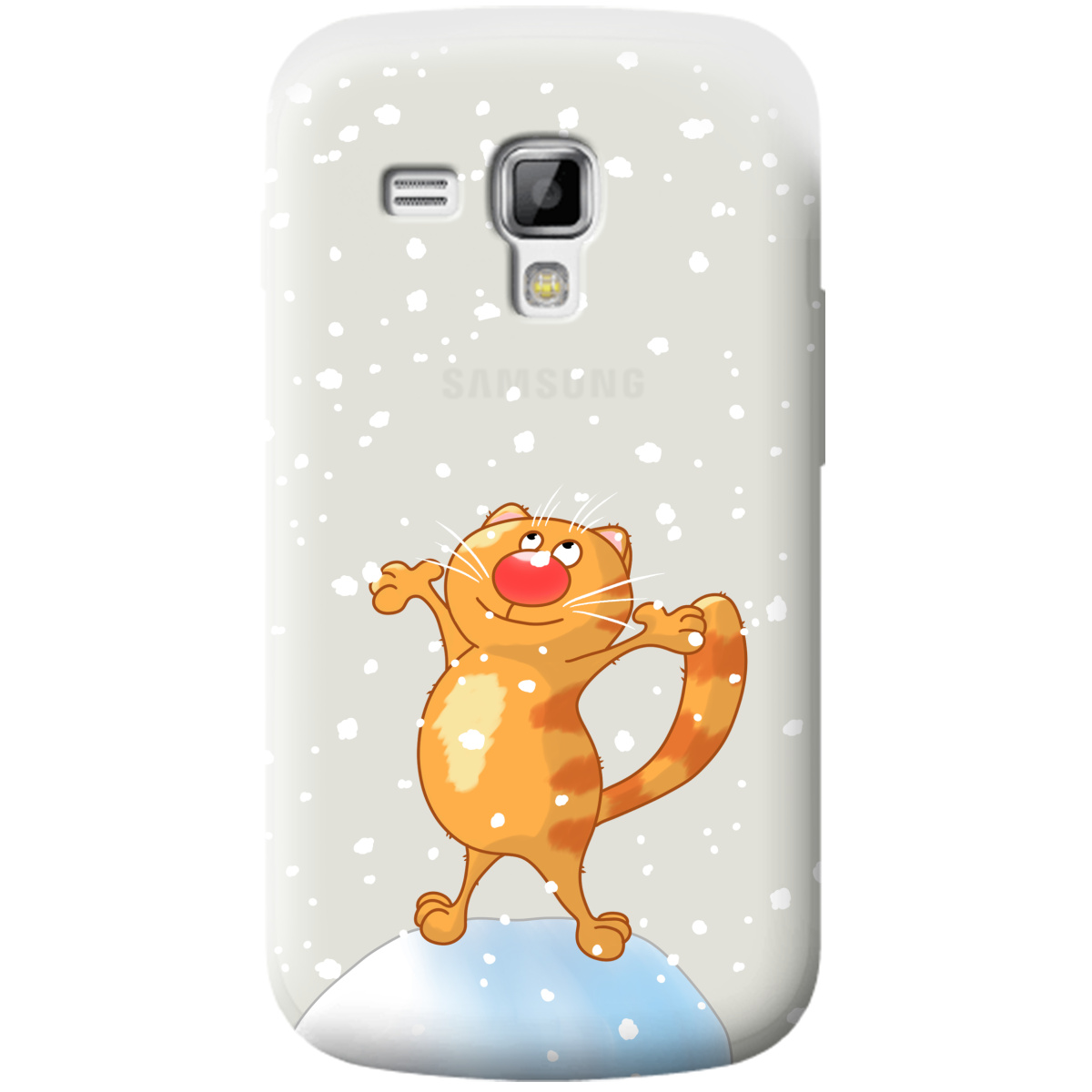 Чехол для Samsung Galaxy S Duos S7562 полупрозрачный матовый soft touch By Happy - фото 1