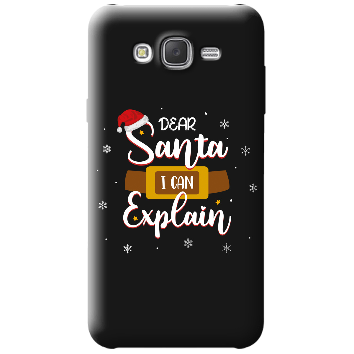 Чехол для Samsung Galaxy J7 2015 черный матовый soft touch Dear Santa - фото 1