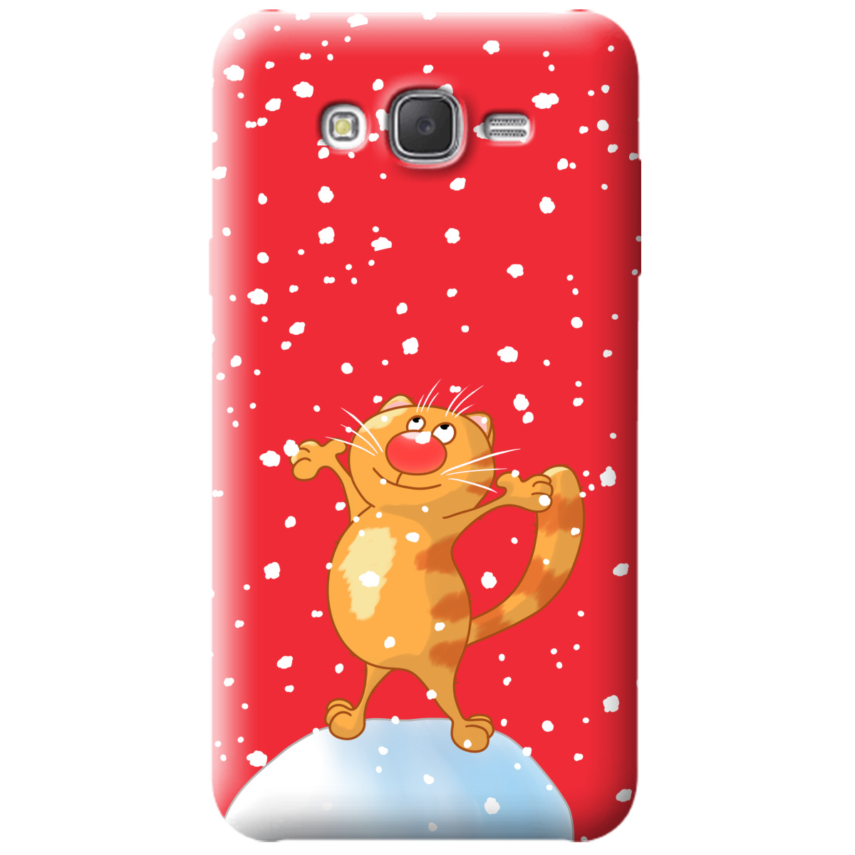 Чехол для Samsung Galaxy J7 2015 ярко-красный матовый soft touch By Happy - фото 1