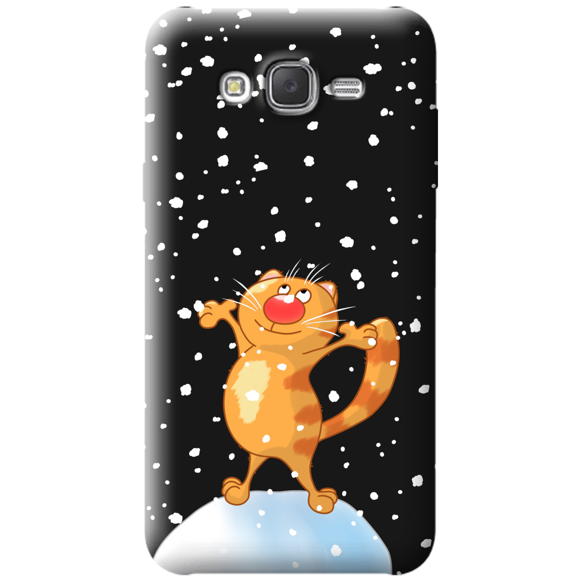 Чехол для Samsung Galaxy J7 2015 черный матовый soft touch By Happy - фото 1