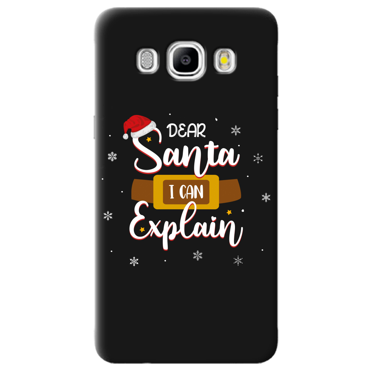 Чехол для Samsung Galaxy J5 2016 черный матовый soft touch Dear Santa - фото 1