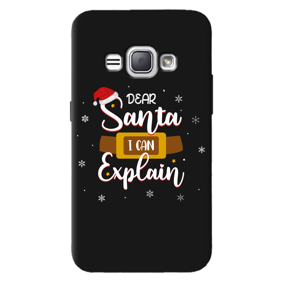 Чохол для Samsung Galaxy J1 2016 чорний матовий soft touch Dear Santa - фото 1