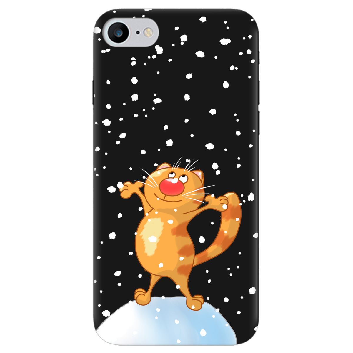 Чехол для Apple iPhone 7 черный матовый soft touch By Happy - фото 1