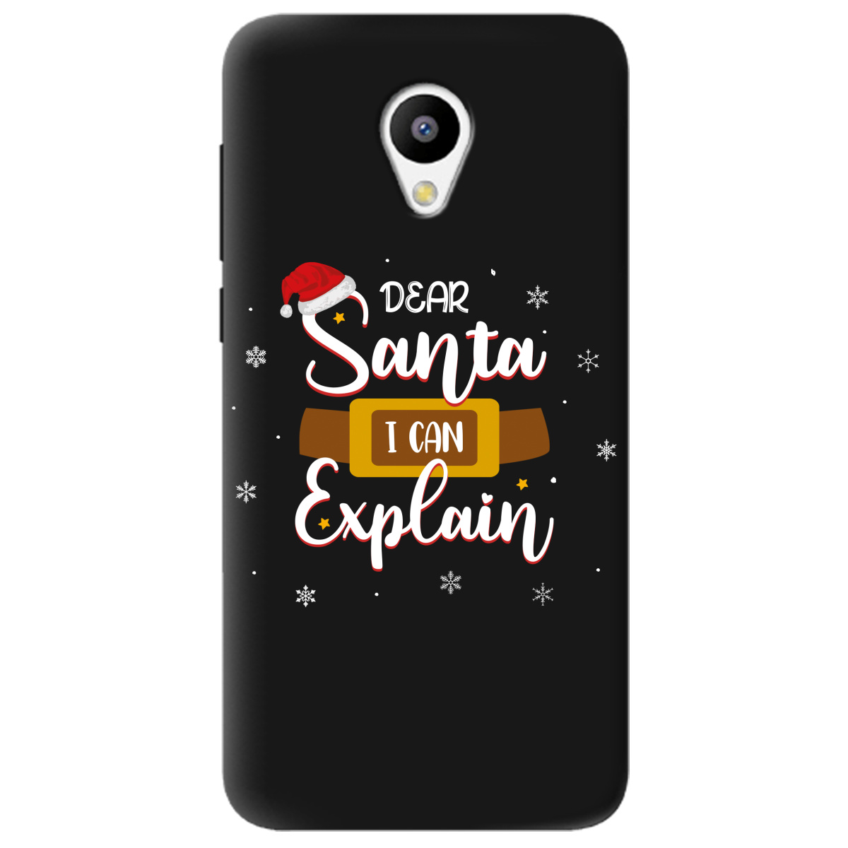 Чохол для Meizu M3/M3s чорний матовий soft touch Dear Santa - фото 1