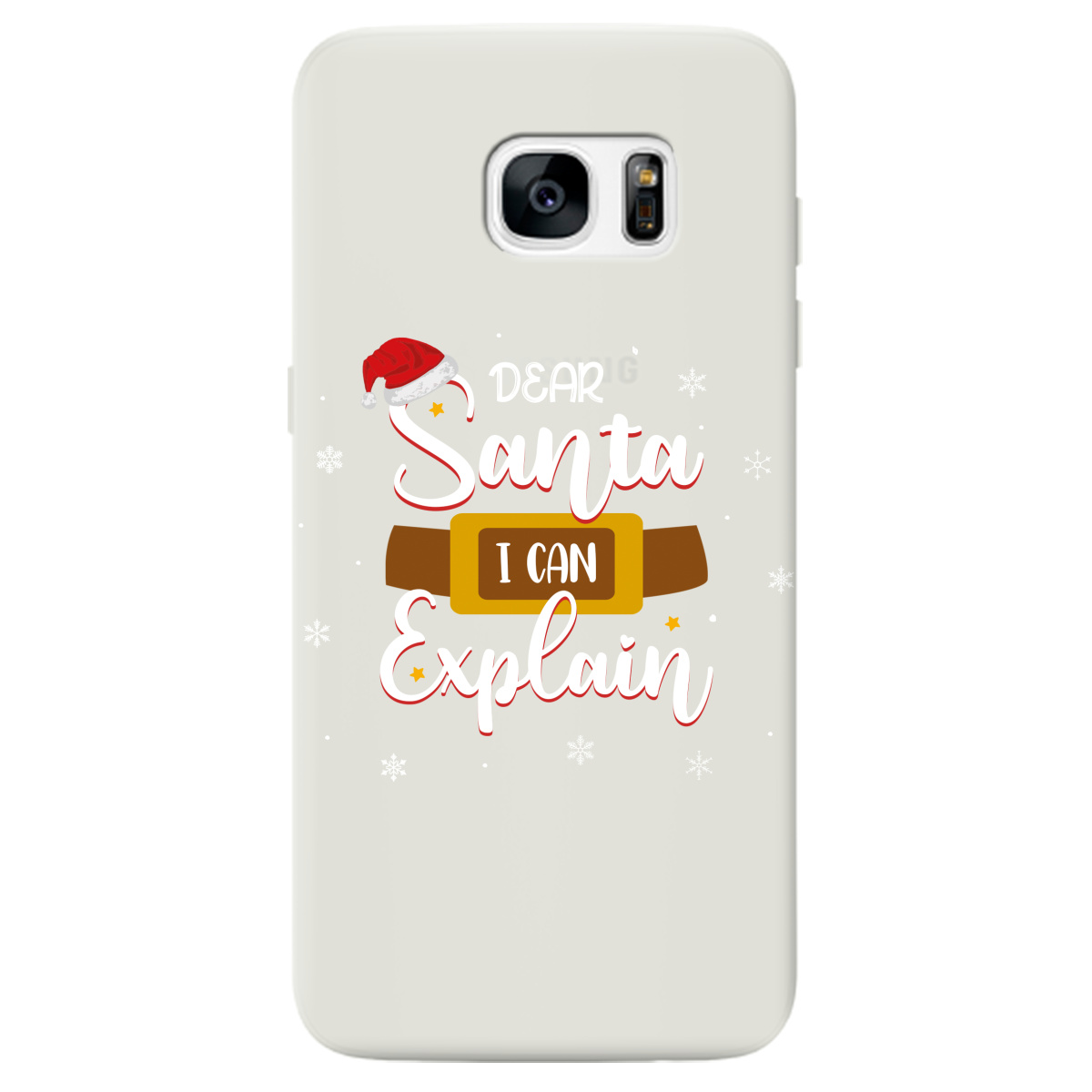 Чохол для Samsung Galaxy S7 Edge напівпрозорий матовий soft touch Dear Santa - фото 1