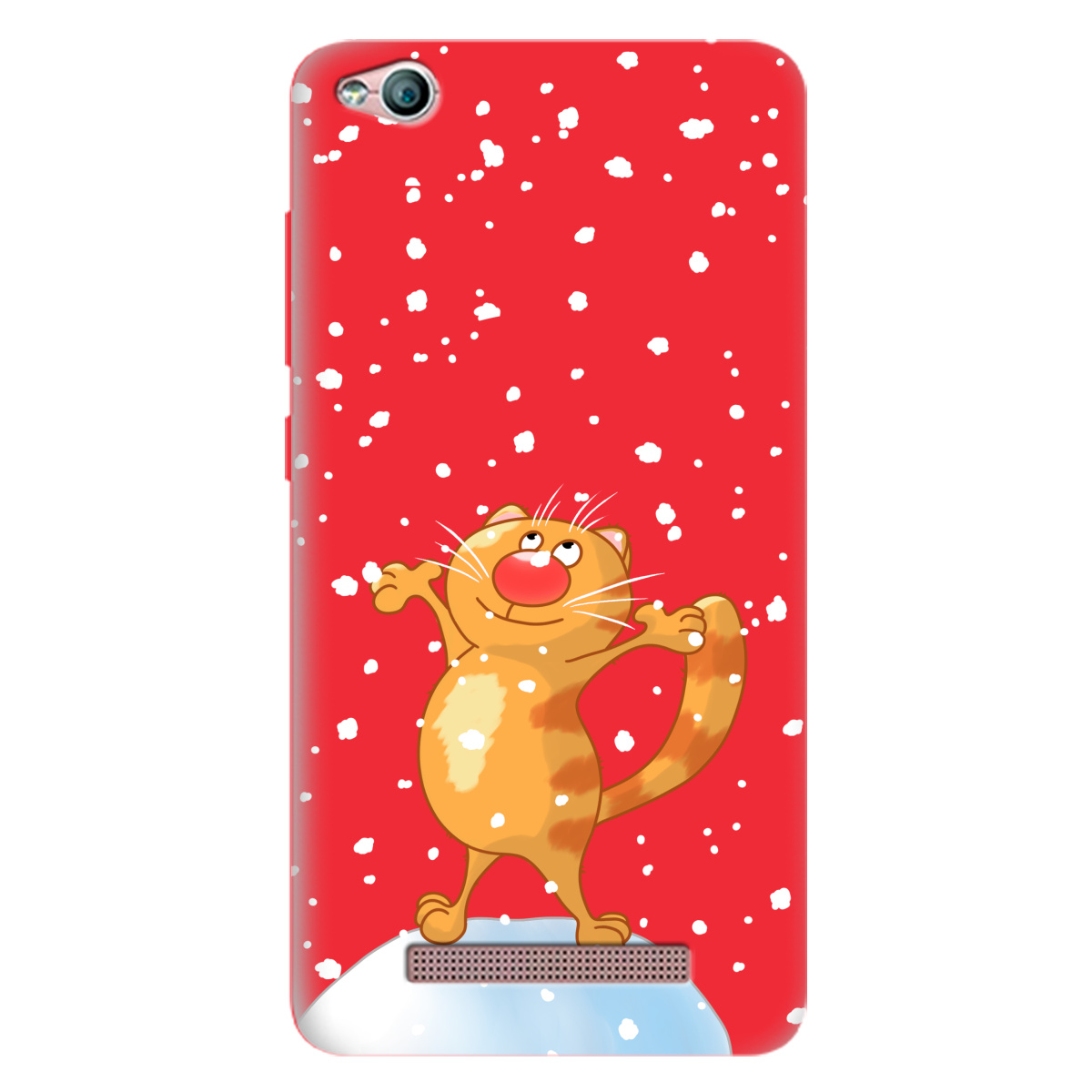 Чехол для Xiaomi Redmi 4A ярко-красный матовый soft touch By Happy - фото 1