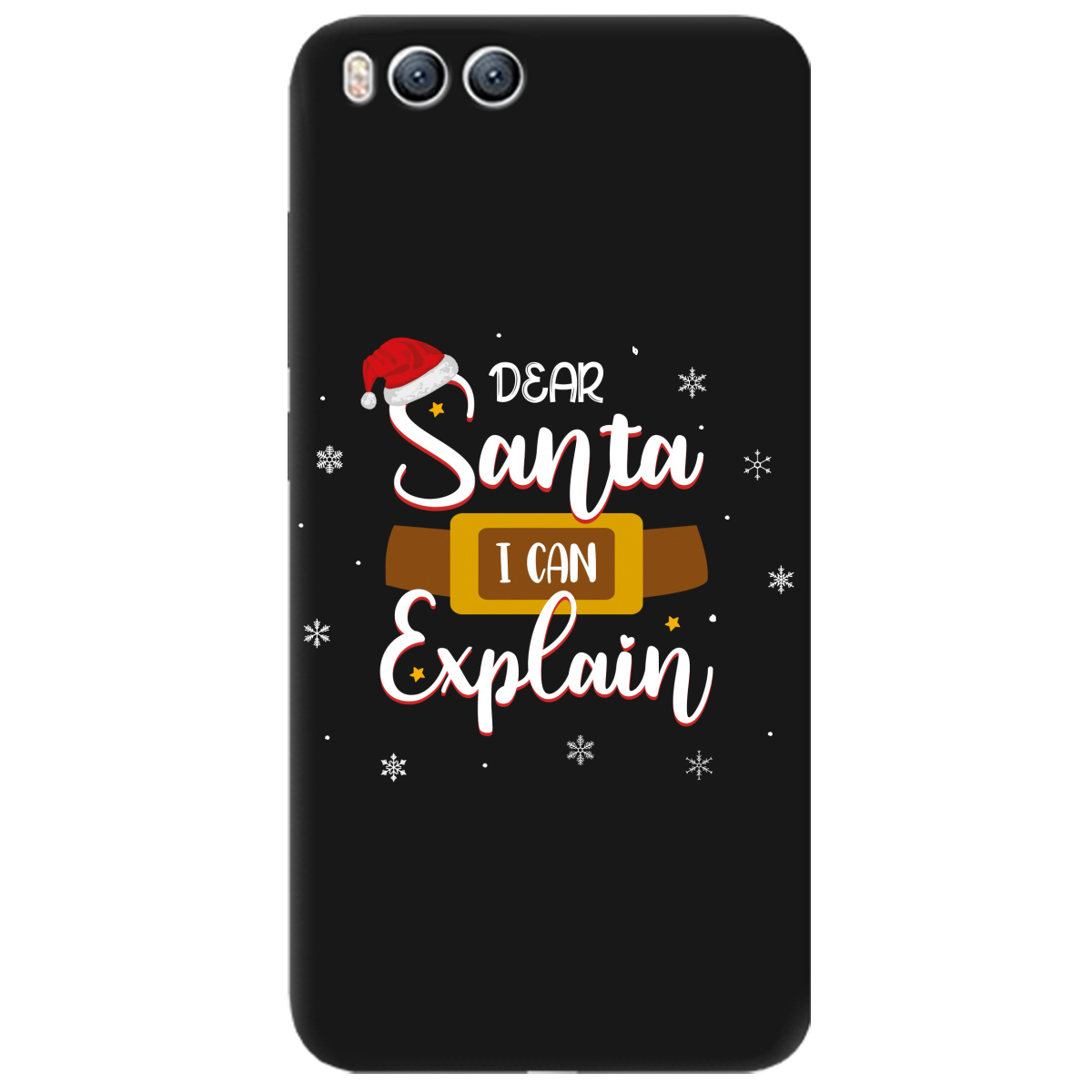Чехол для Xiaomi Mi 6 черный матовый soft touch Dear Santa - фото 1