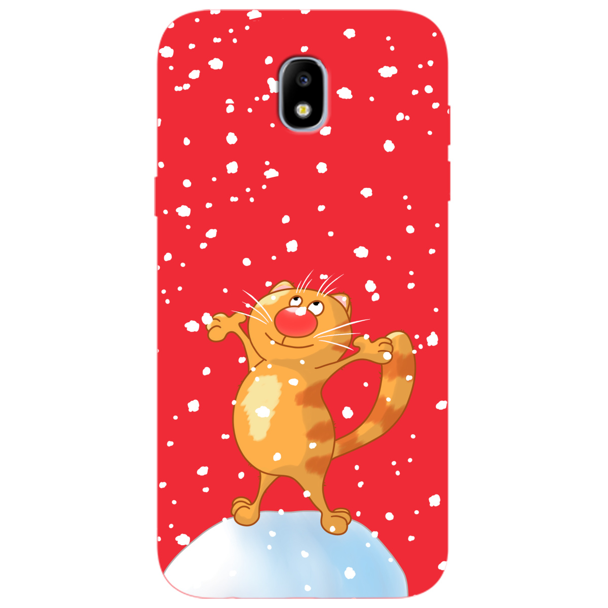 Чехол для Samsung Galaxy J5 2017 ярко-красный матовый soft touch By Happy - фото 1