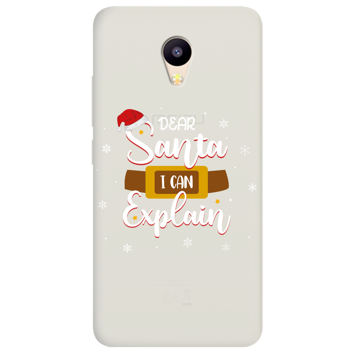 Чехол для Meizu M5C полупрозрачный матовый soft touch Dear Santa - фото 1