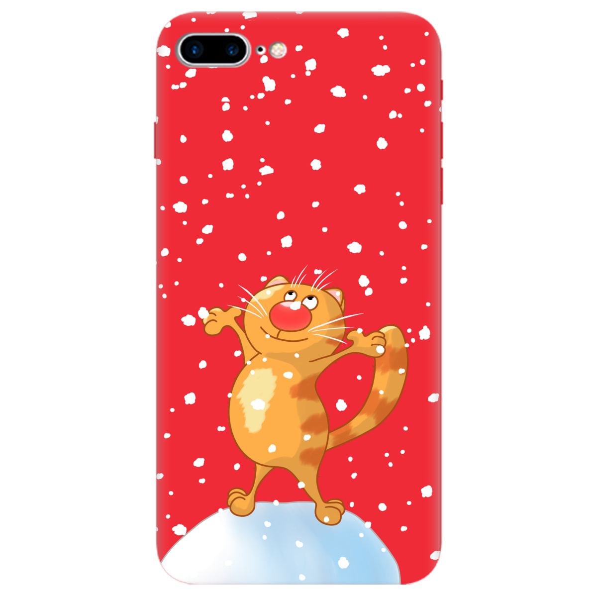 Чохол для Apple iPhone 8 Plus яскраво-червоний матовий soft touch By Happy - фото 1