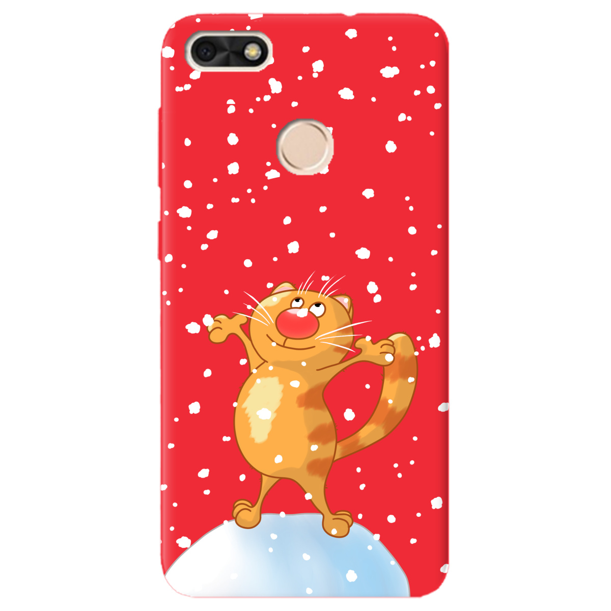 Чехол для Huawei Nova Lite 2017 ярко-красный матовый soft touch By Happy - фото 1