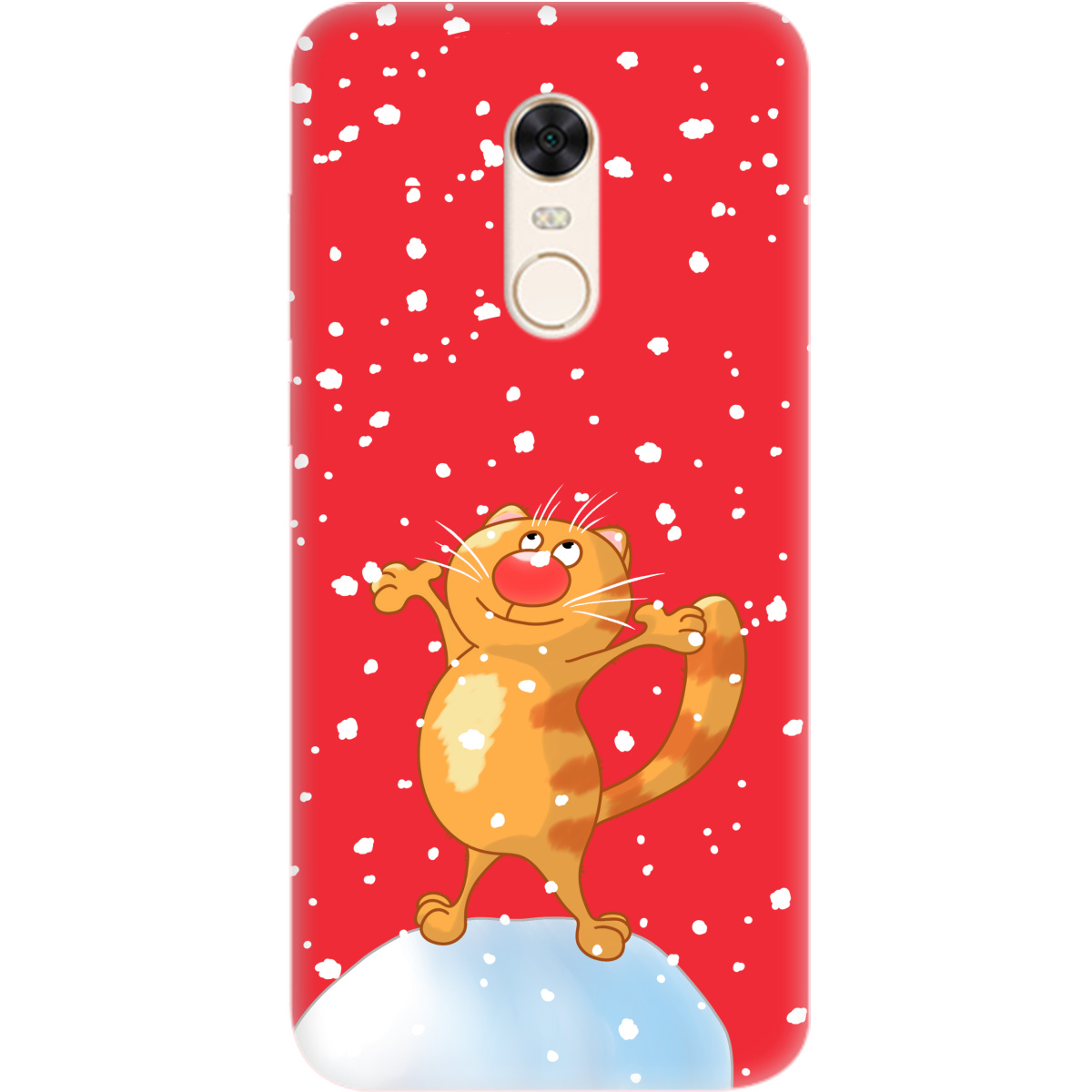 Чехол для Xiaomi Redmi 5 Plus ярко-красный матовый soft touch By Happy - фото 1