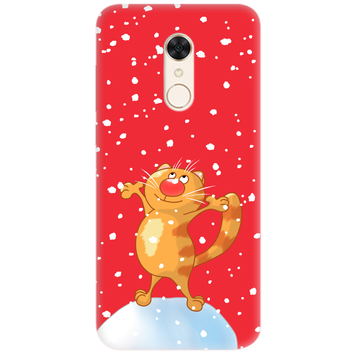 Чехол для Xiaomi Redmi 5 ярко-красный матовый soft touch By Happy - фото 1