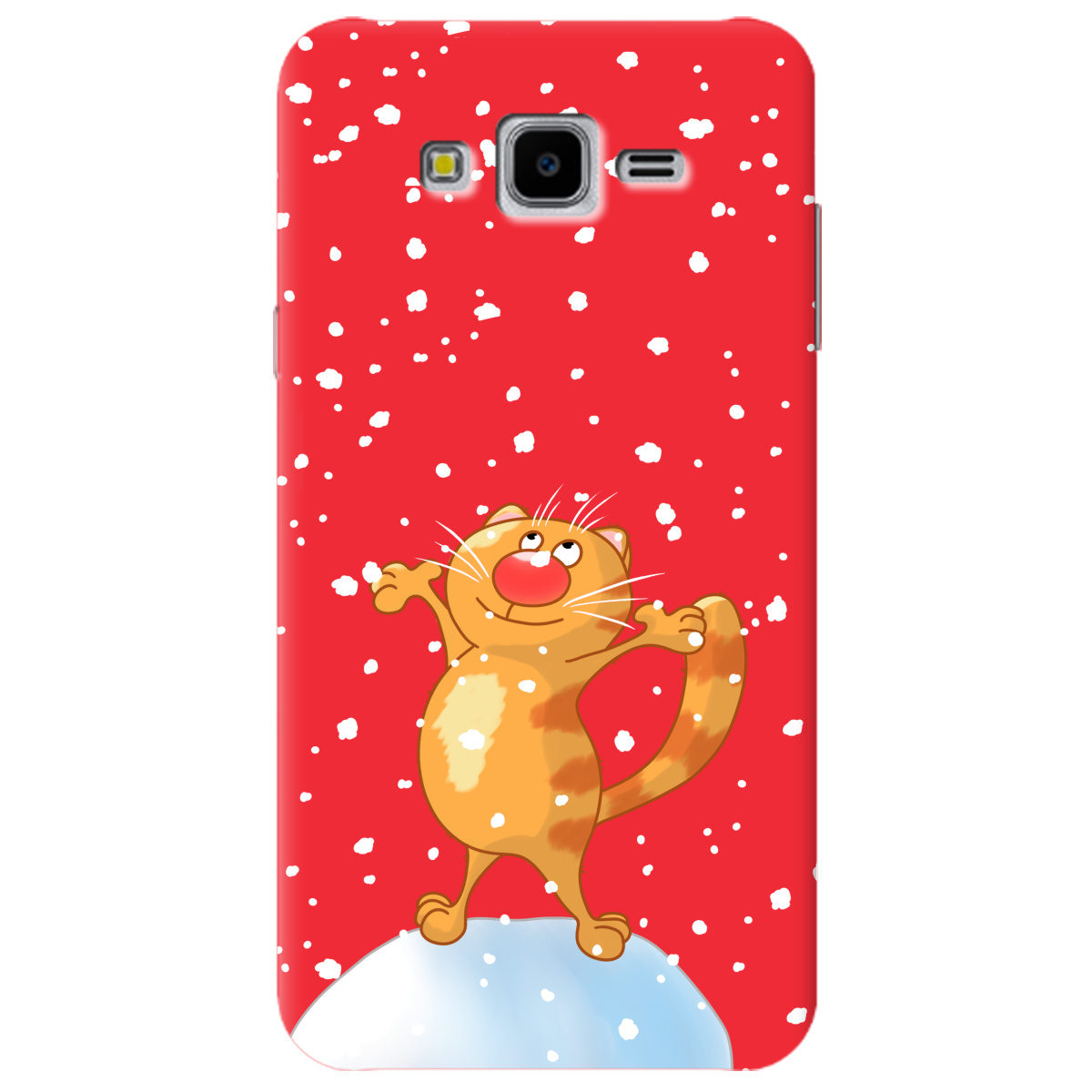 Чехол для Samsung Galaxy J7 Neo J701F / DS ярко-красный матовый soft touch By Happy - фото 1