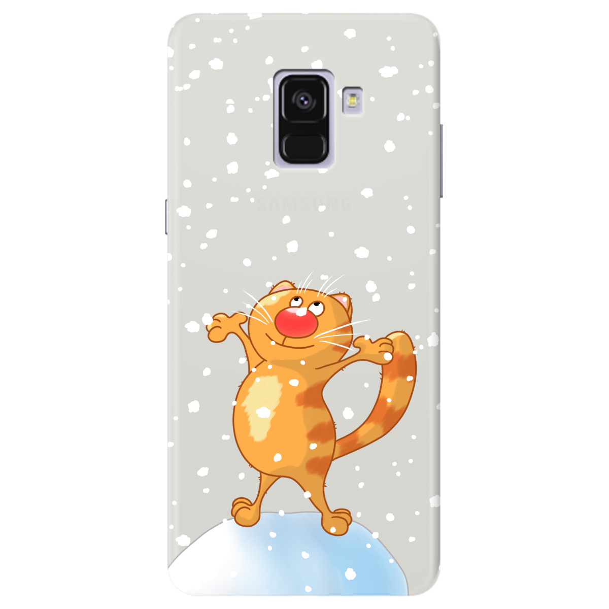 Чехол для Samsung Galaxy A8 Plus 2018 полупрозрачный матовый soft touch By Happy - фото 1