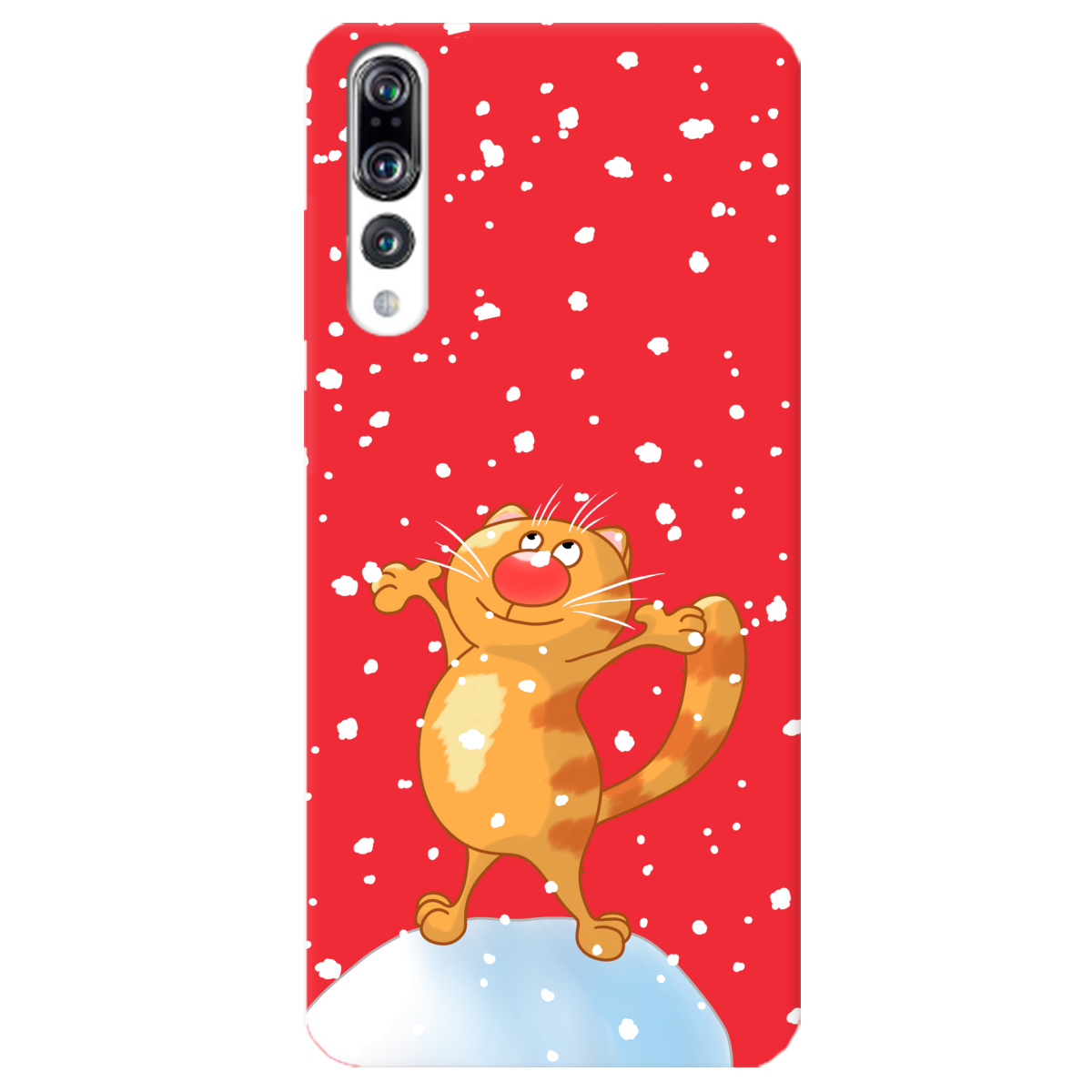 Чехол для Huawei P20 Pro ярко-красный матовый soft touch By Happy - фото 1