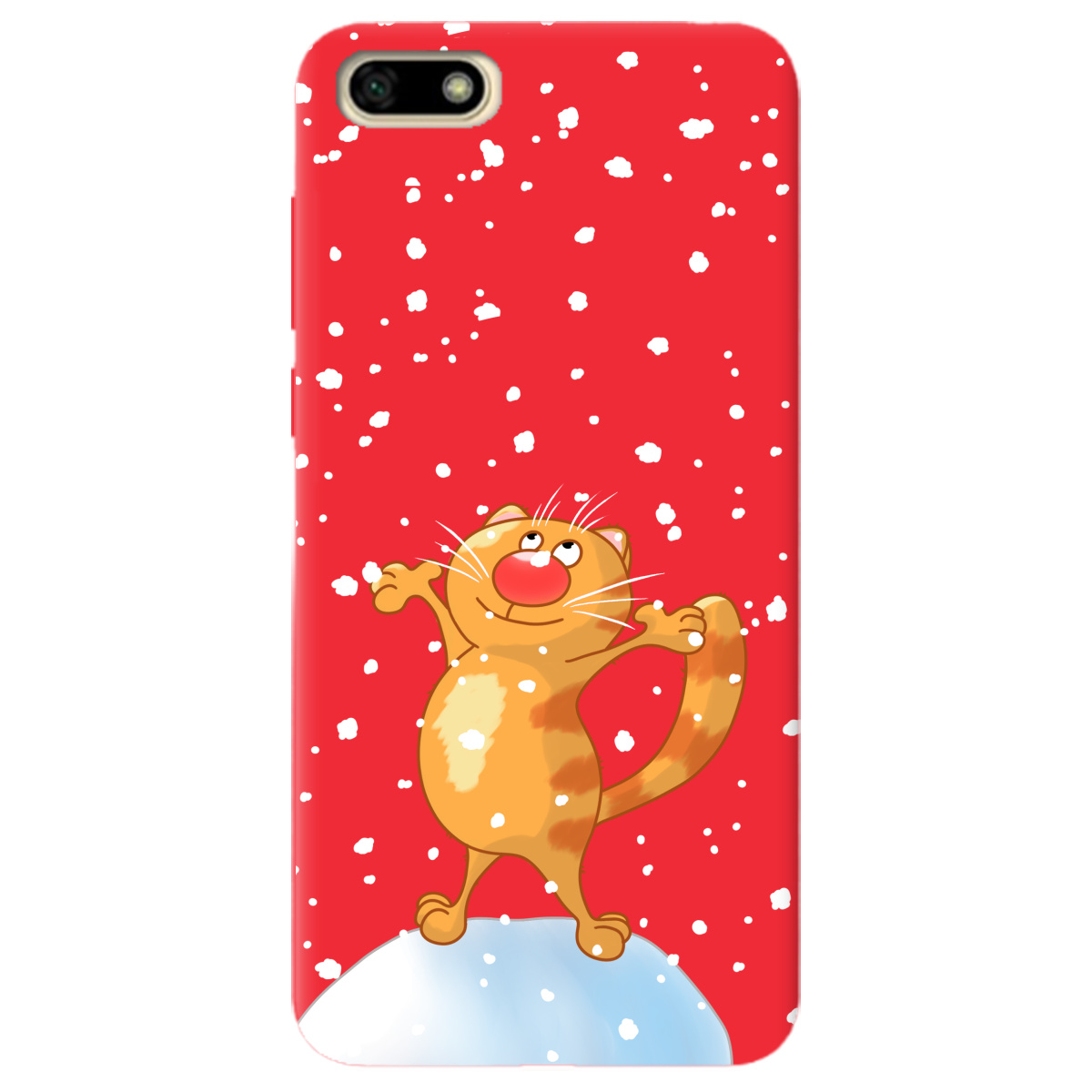 Чехол для Huawei Y5 2018 ярко-красный матовый soft touch By Happy - фото 1