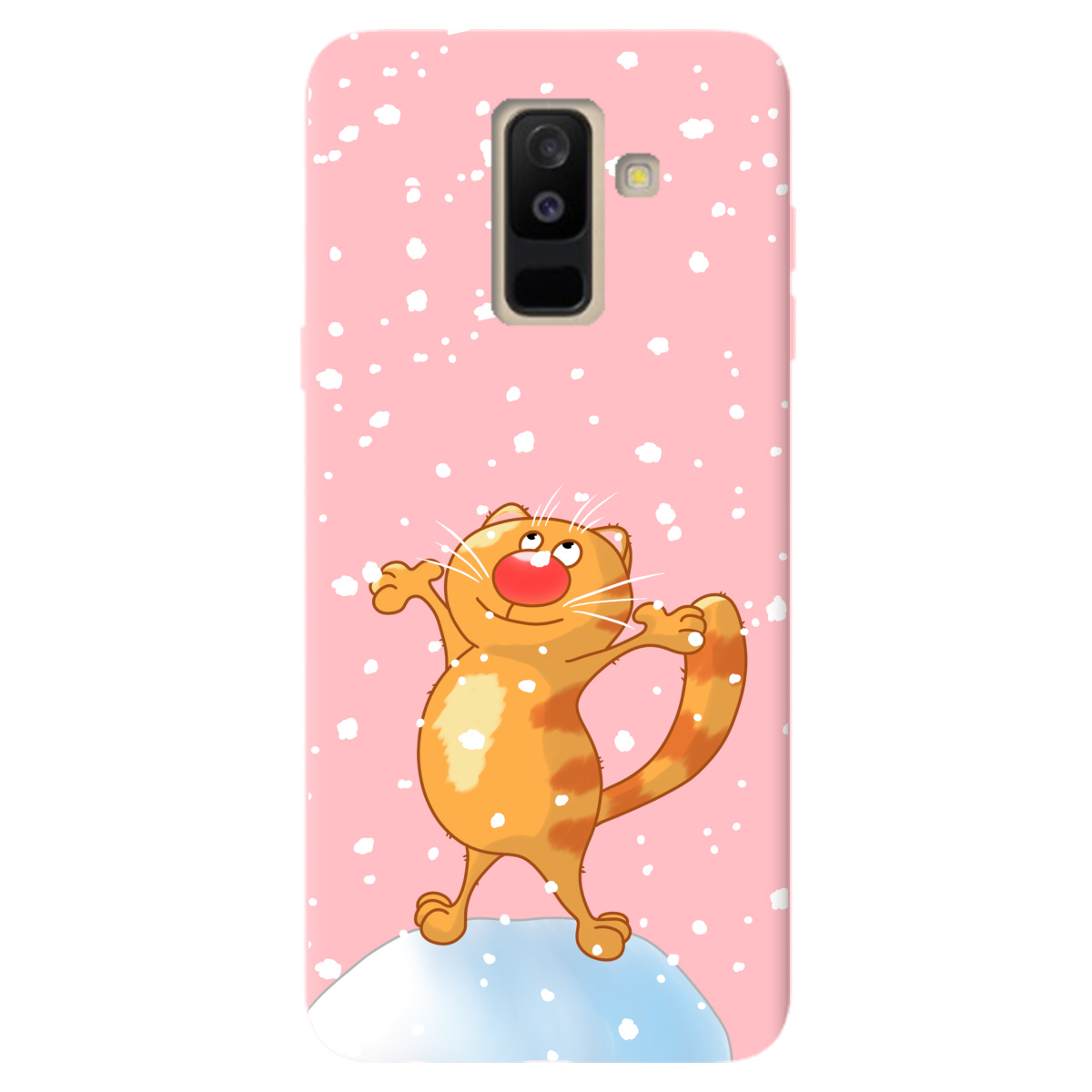 Чехол для Samsung Galaxy A6 Plus 2018 нежно-розовый матовый soft touch By Happy - фото 1