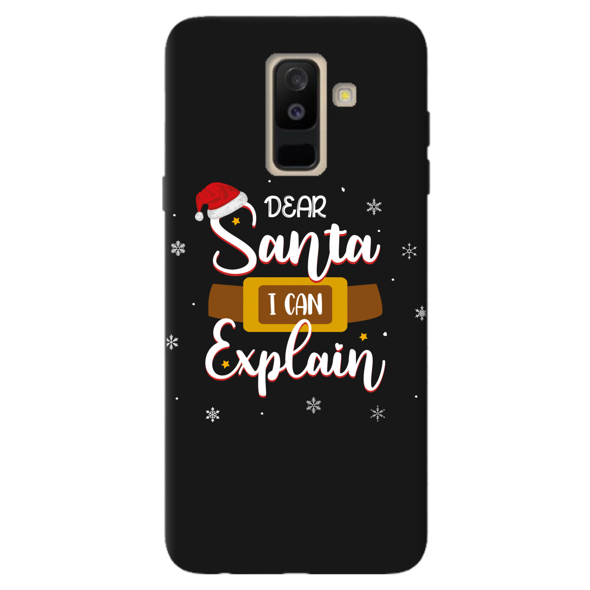 Чохол для Samsung Galaxy A6 Plus 2018 чорний матовий soft touch Dear Santa - фото 1