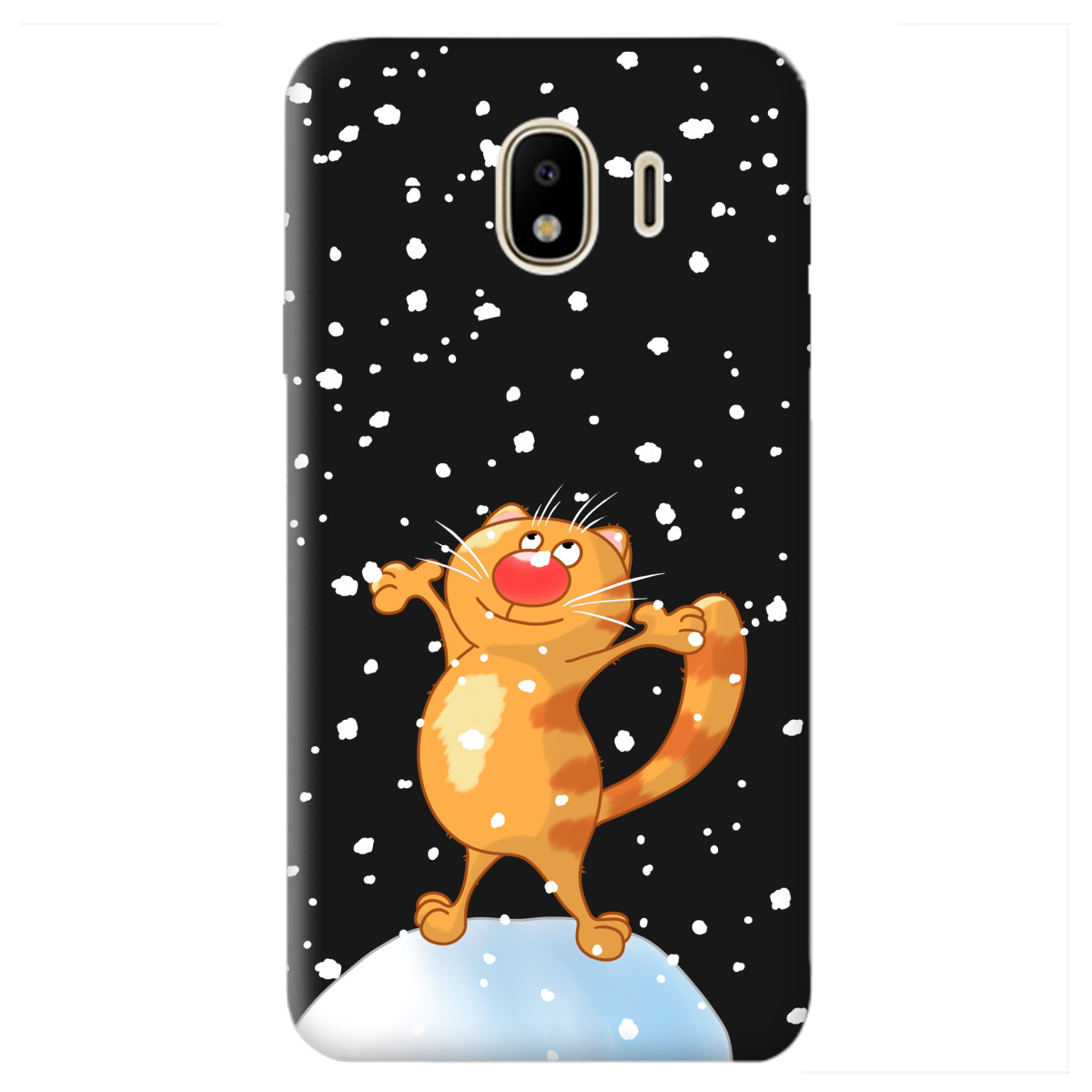 Чехол для Samsung Galaxy J4 2018 черный матовый soft touch By Happy - фото 1