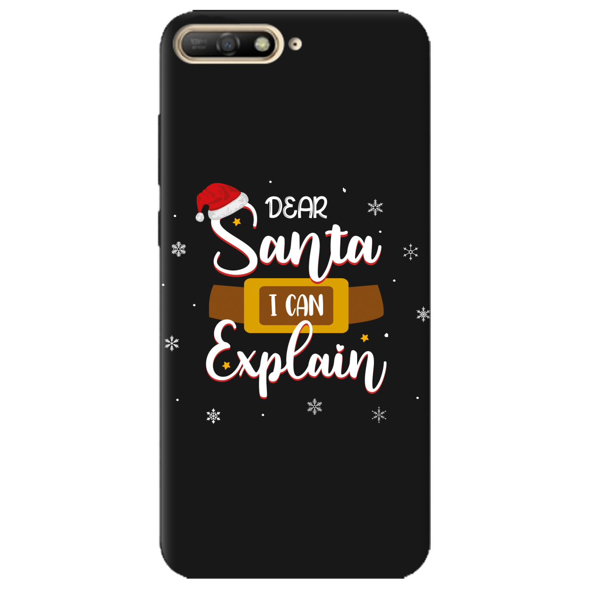 Чехол для Huawei Y6 2018 черный матовый soft touch Dear Santa - фото 1