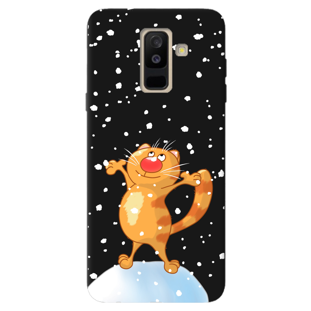 Чохол для Samsung Galaxy A6 Plus 2018 чорний матовий soft touch By Happy - фото 1