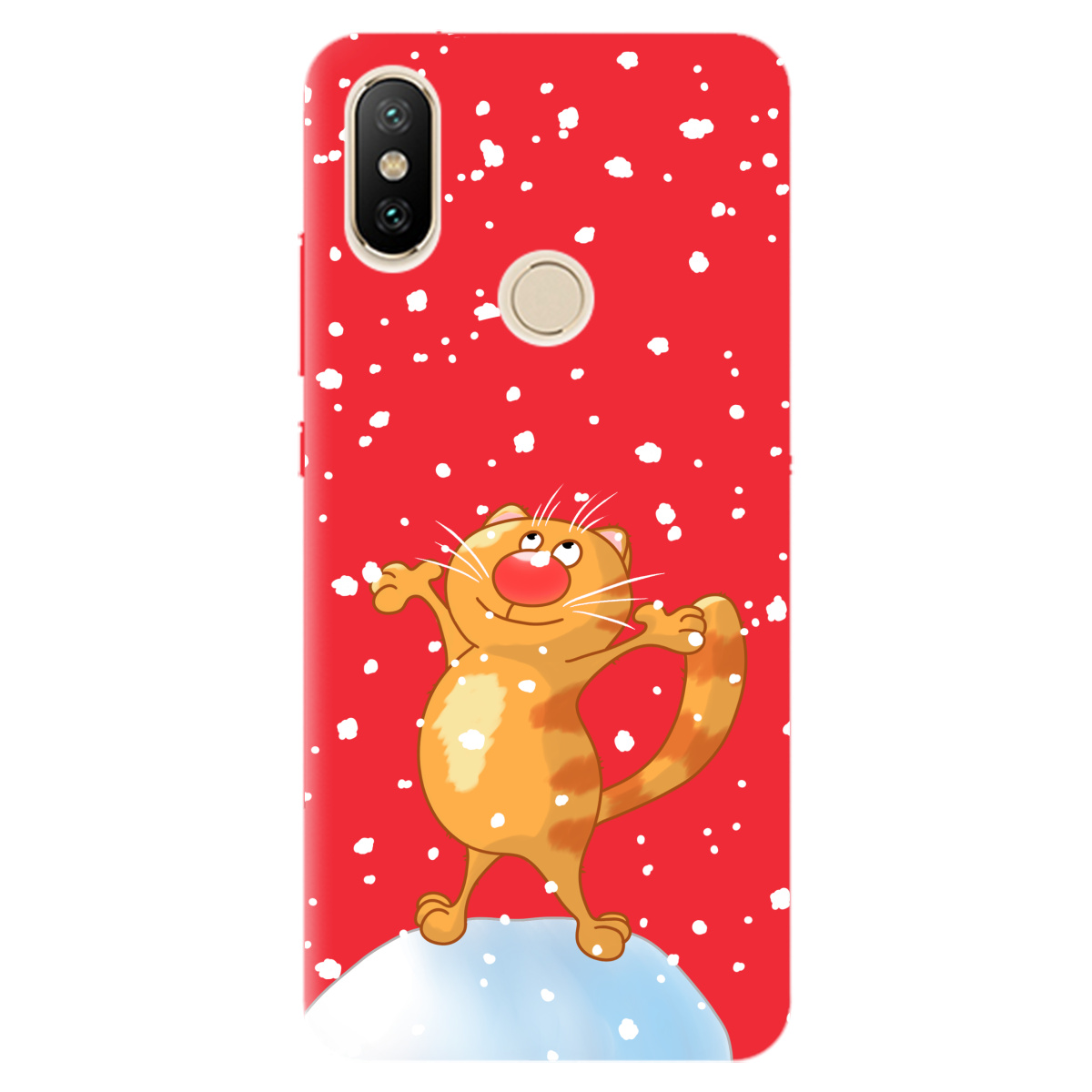 Чехол для Xiaomi Mi A2 Lite ярко-красный матовый soft touch By Happy - фото 1