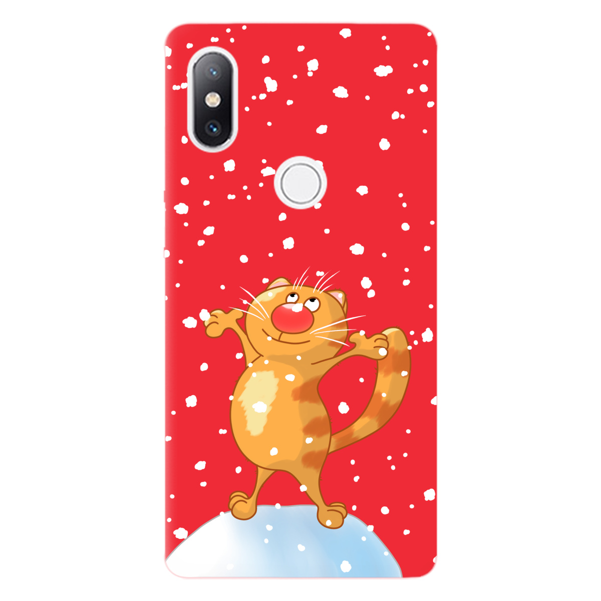 Чехол для Xiaomi Mi Mix 2S ярко-красный матовый soft touch By Happy - фото 1